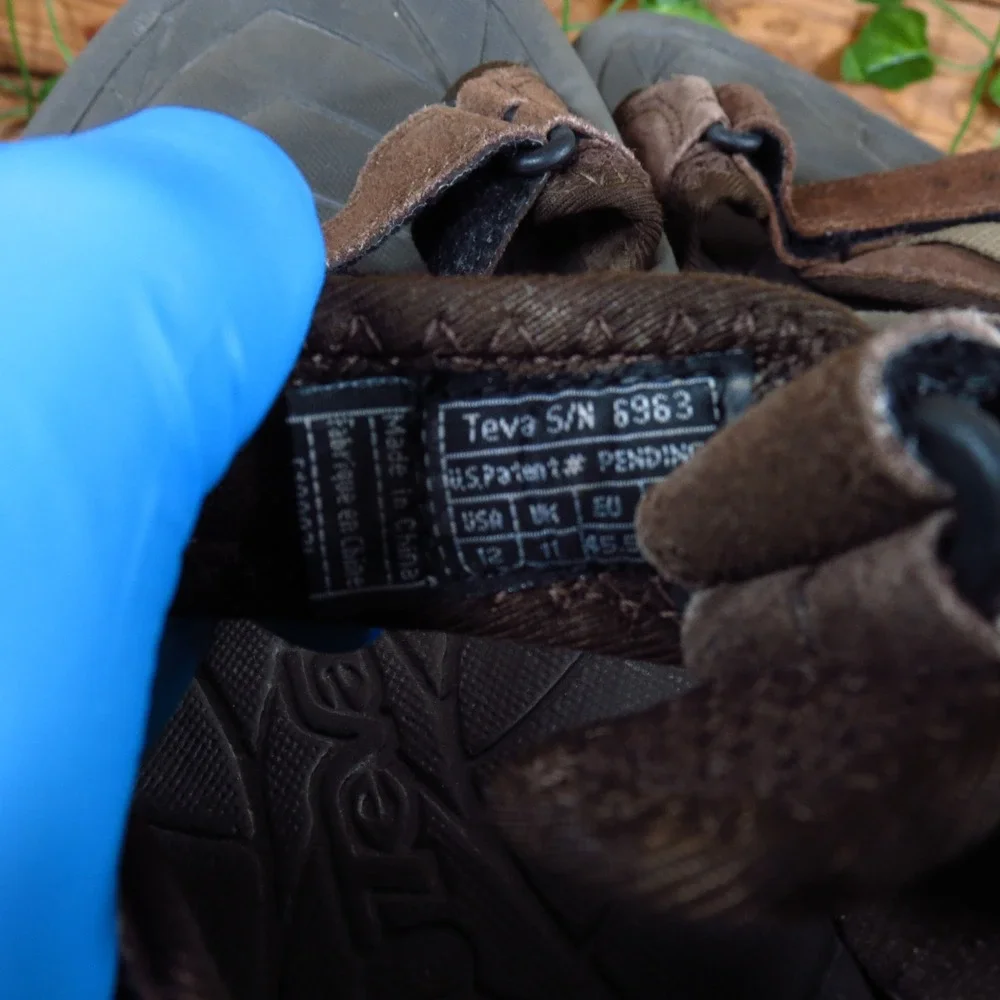 Teva Tanza Men Sandal Size 12 Outdoor Hiking Water Sport Brown Leather 6963
